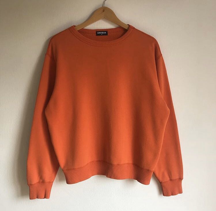 Uniqlo Orange Sweatshirt Men s Fashion Tops Sets Tshirts