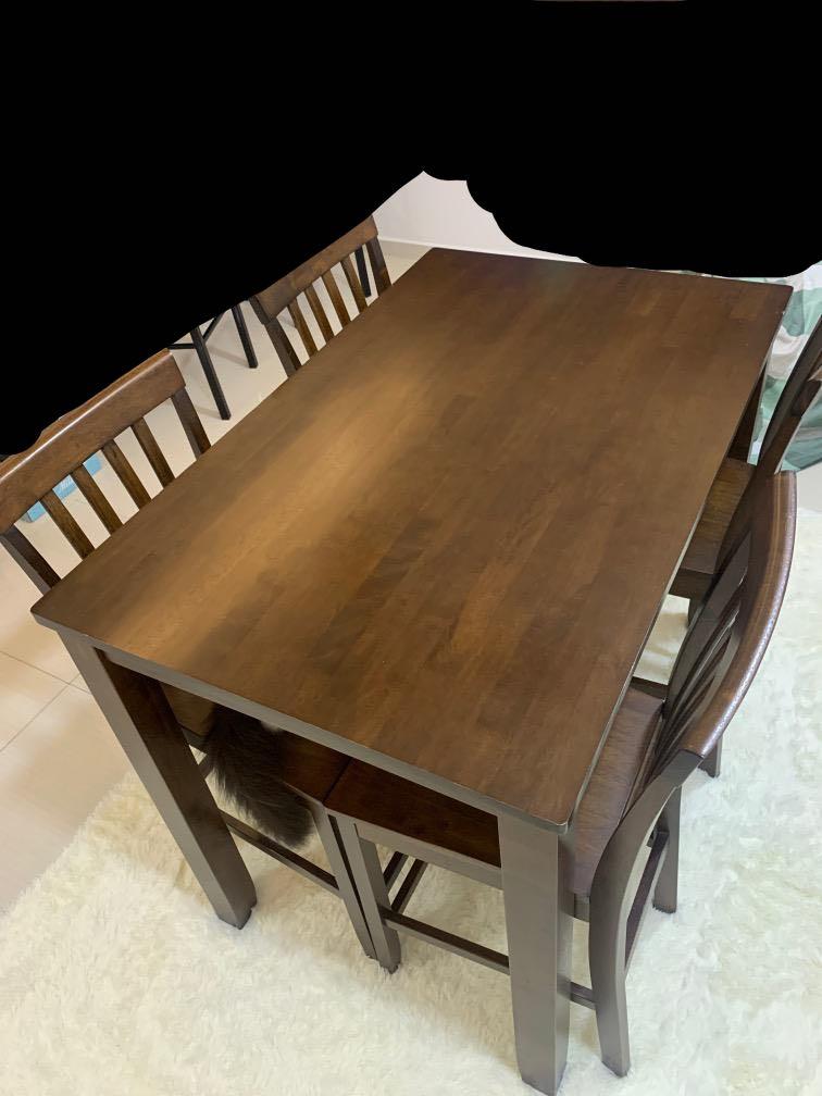 Used Solid Wood High Chair Dining Table Set Furniture Tables Chairs On Carousell