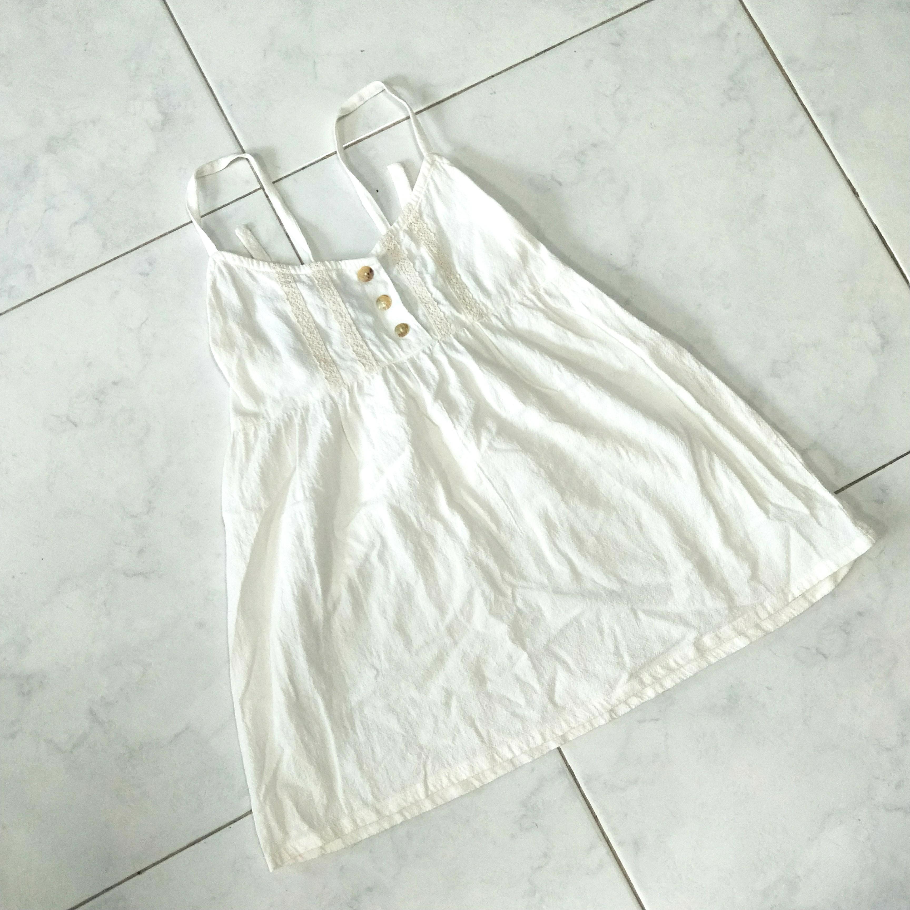 white cotton crochet top