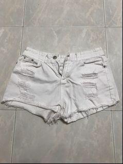 White Denim Shorts
