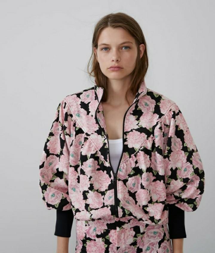 zara floral coat