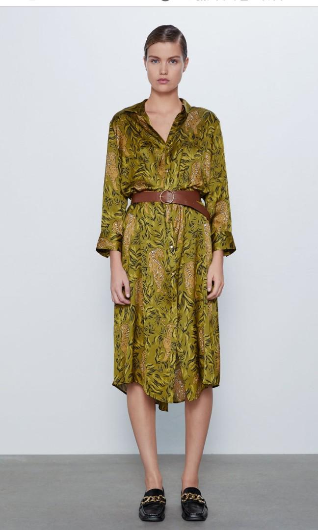 zara midi dress with belt