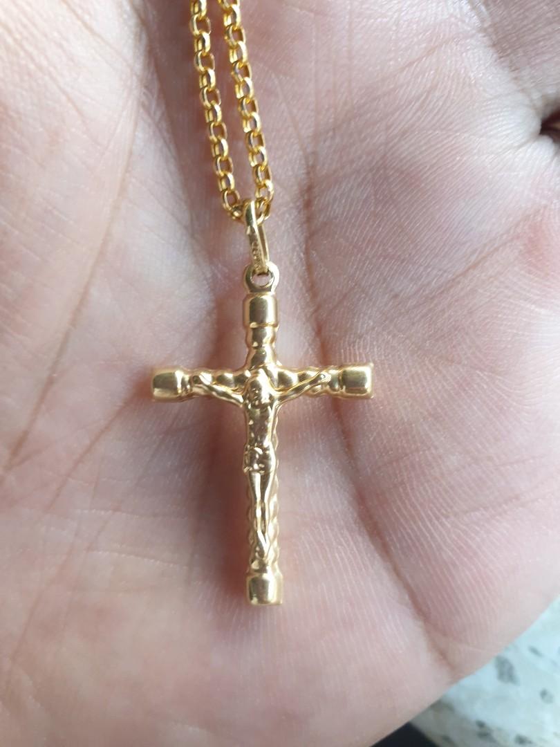 18k Gold Necklace with Cross Pendant 3 