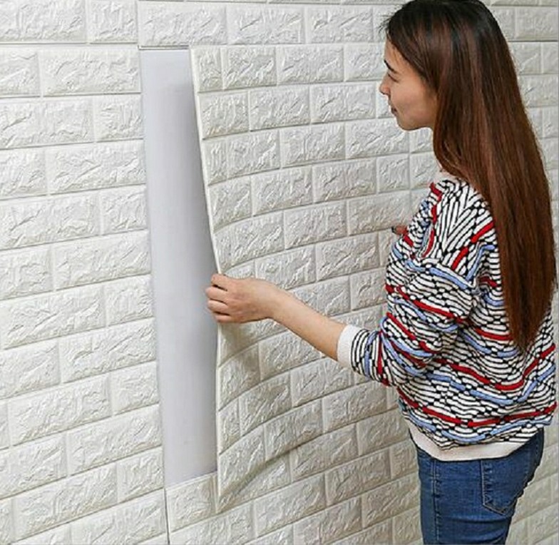 14 pieces 8mm thick White brick foam wallpaper sticker , Furniture