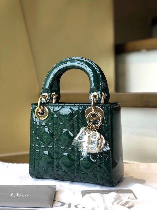 Mini Lady Dior Bag Jade Green Patent