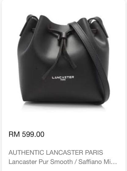 Lancaster paris matte smooth leather bucket bag hotsell
