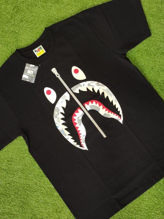 bape space camo shark tee