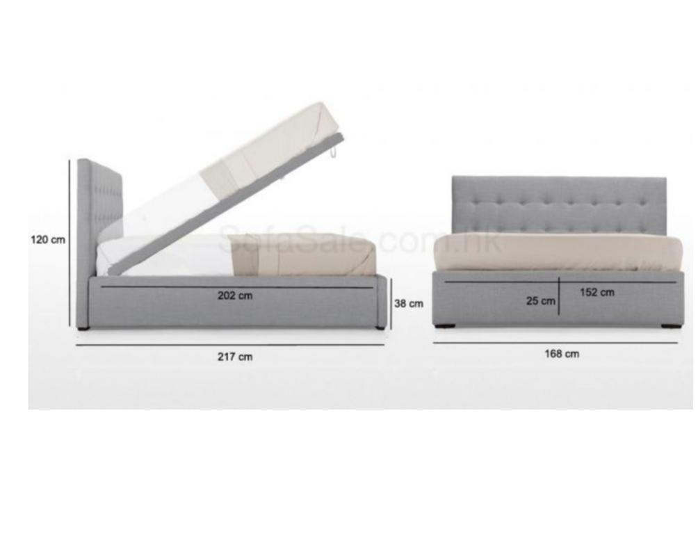 Bed frame, pull up storage, queen, 傢俬＆家居, 傢俬 Carousell