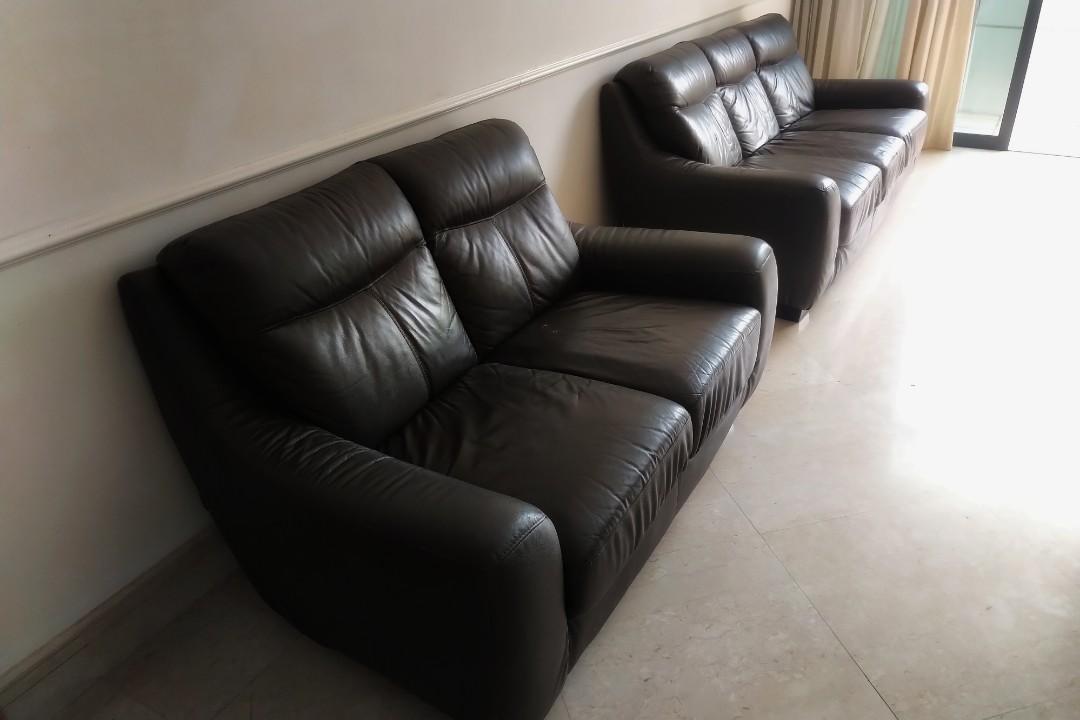 Black Leather Sofa 3 2 Armadio Italian Collection Furniture Sofas On Carousell
