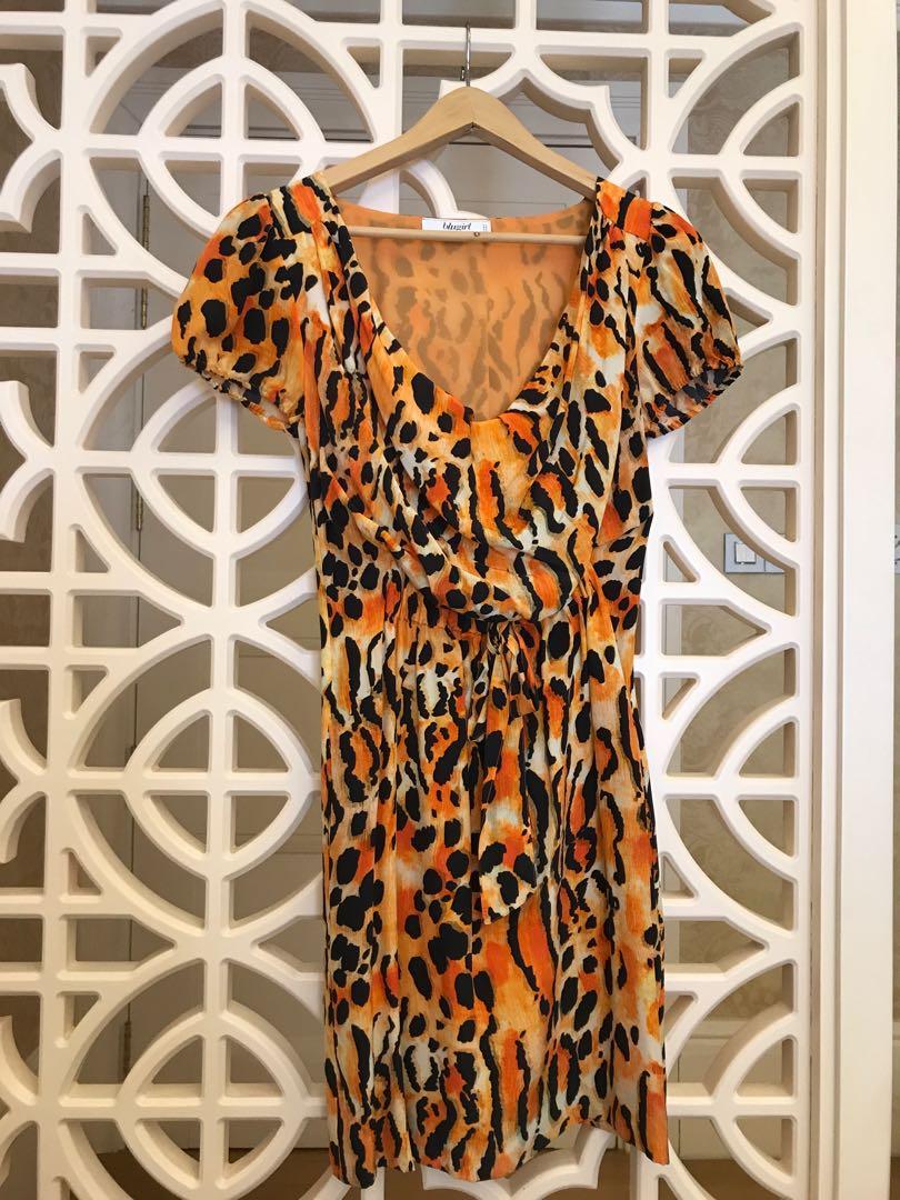 Blugirl Tiger Print Dress Women S Fashion Clothes Dresses On Carousell