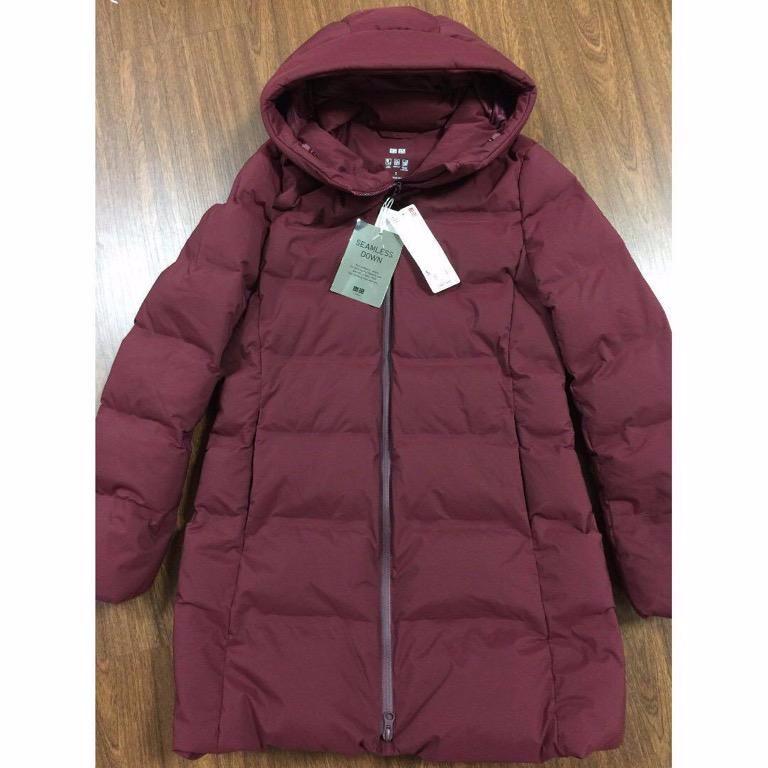 Maroon Uniqlo winter jacket, Women's Fashion, Coats, Jackets and Outerwear  on Carousell