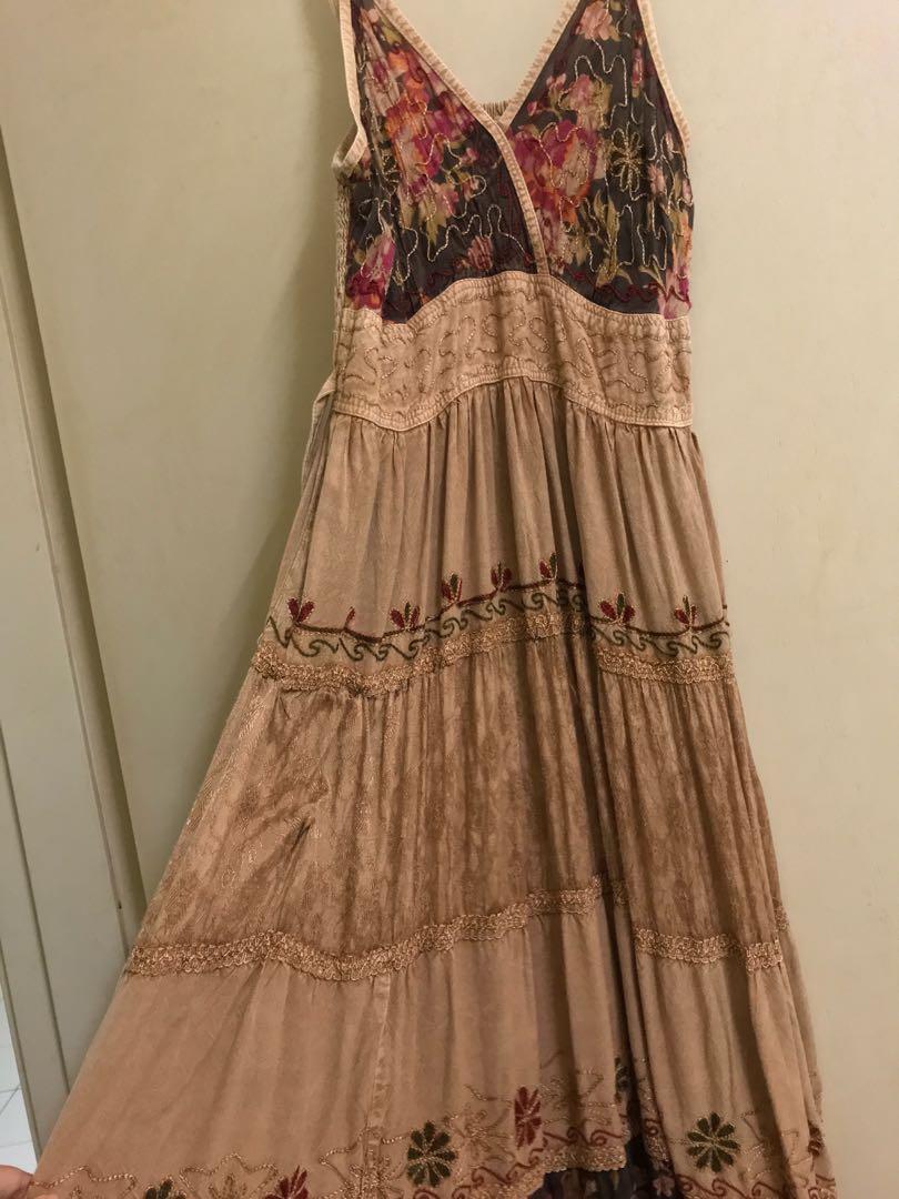 Boho Dress Brown Made In India Women S Fashion Clothes Dresses On Carousell