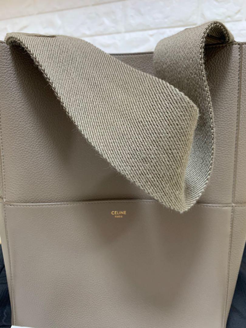 Celine sangle bucket bag taupe medium