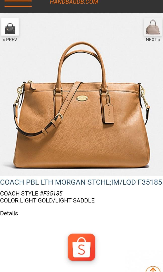 Coach handbag PBL LTH MORGAN STCHL, F35185, Women's Fashion, Bags ...