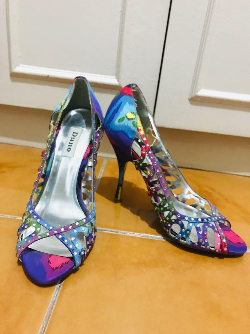 multi colored shoes heels