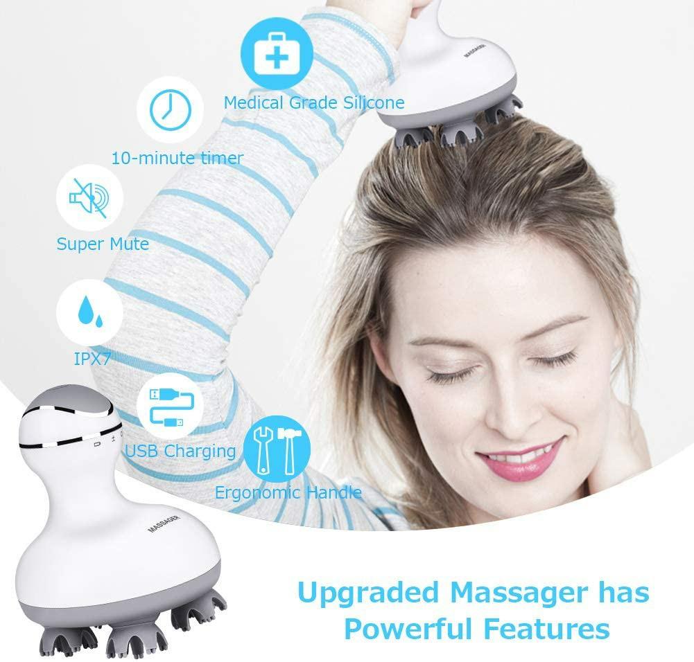 Electric Scalp Head Massager, Haofy IPX7 Waterproof Handheld Massager 4