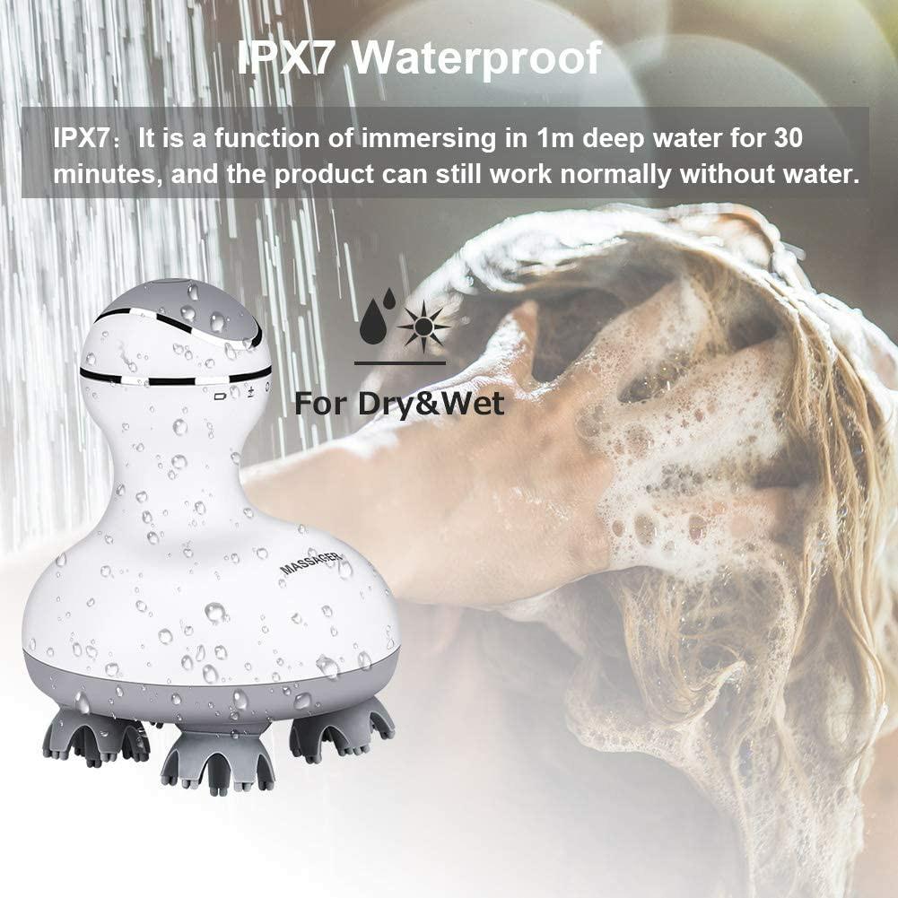 Electric Scalp Head Massager, Haofy IPX7 Waterproof Handheld Massager 4