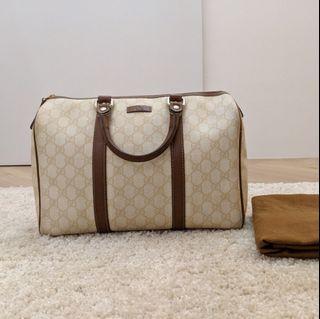 Gucci White Leather Bowling Tote Bag