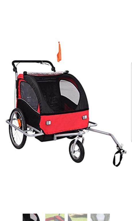 black bike trailer