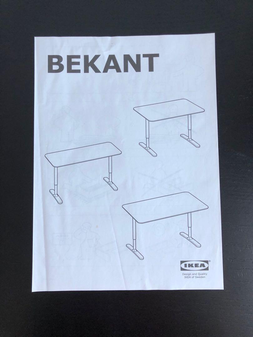 IKEA BEKANT Height Adjustable Table, Furniture, Tables & Chairs on