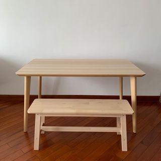 IKEA Lisabo Dining Table + Norraker Bench