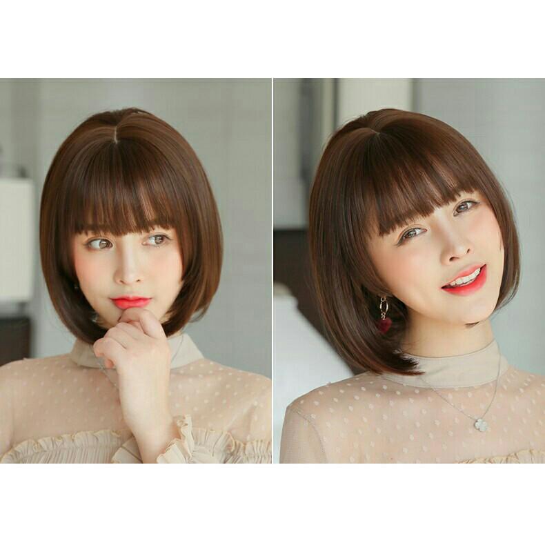 Korean Bangs with Short Hair wig, Women's Fashion, Watches & Accessories,  Hair Accessories on Carousell