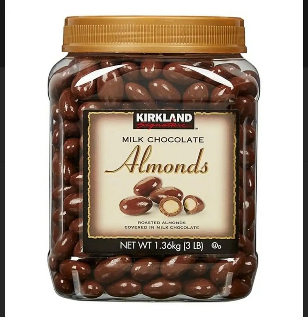 Kirkland Almonds 1.36kg (Category: Health Food, Drinks & Tonics) located in Manila. Submitted by iceman1989 (Listing ID 1010165841, Image 1). Description: Kirkland Almonds Milk Chocolate 1.36 kg (3lbs) jar.