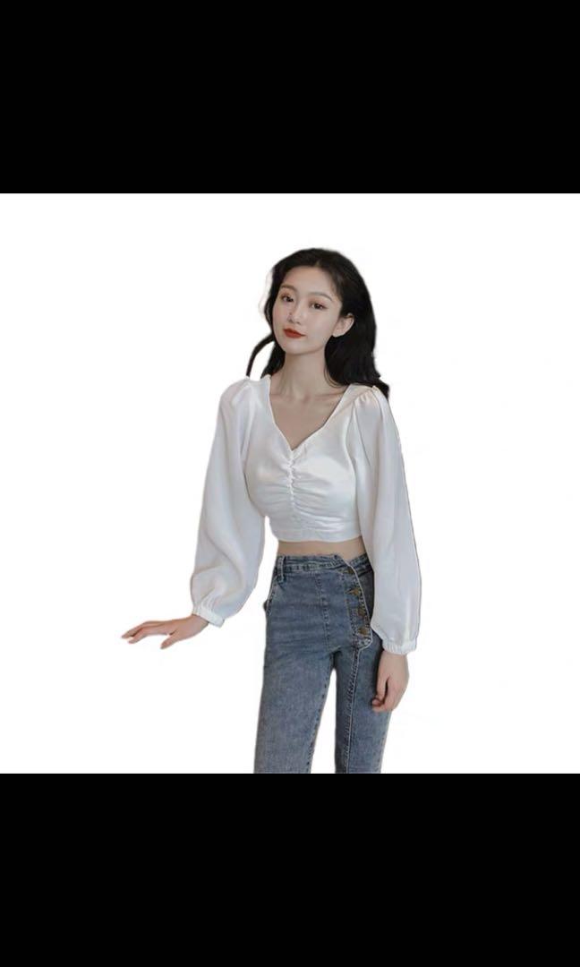 ruched top long sleeve