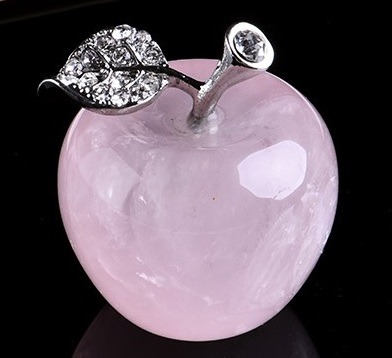 Natural Quartz Crystal Gemstone Apple Decorations Home