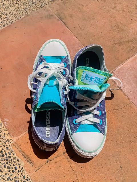 Navy Blue and Light Blue Converse All-Star Low Sneakers, Women's Fashion,  Footwear, Sneakers on Carousell