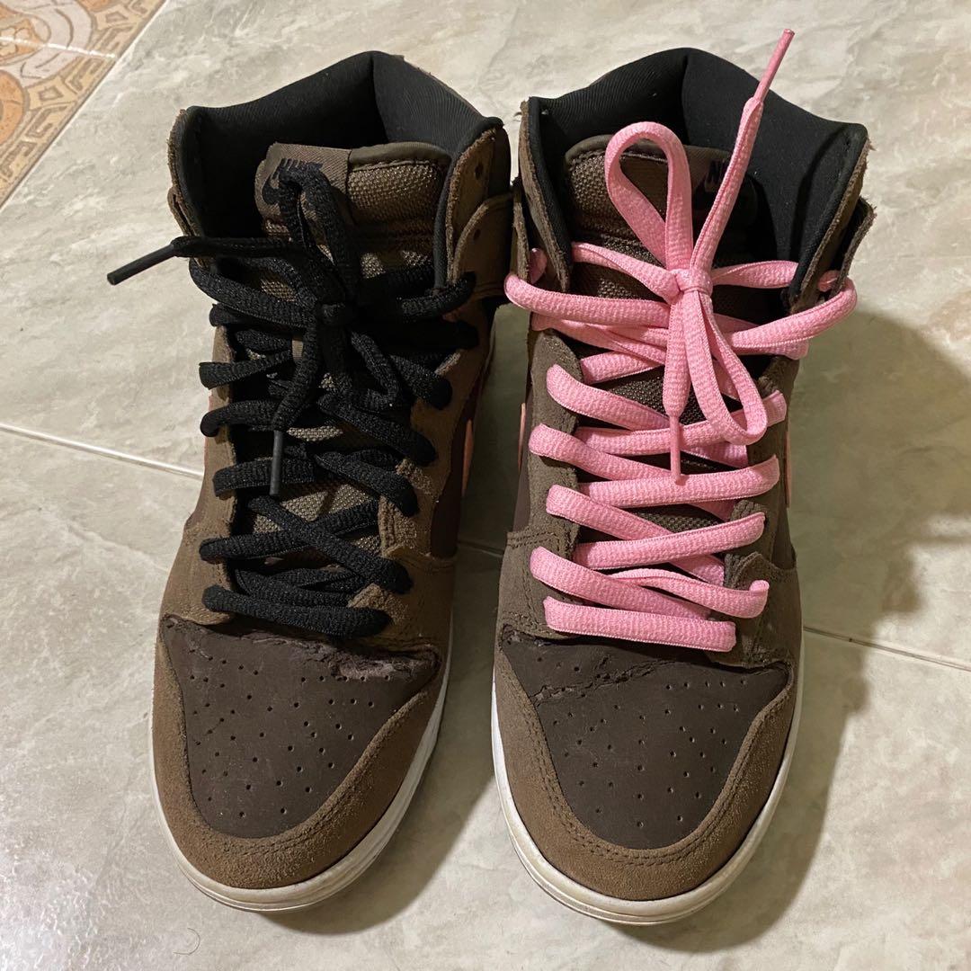 nike dunk sb high chocolate pink