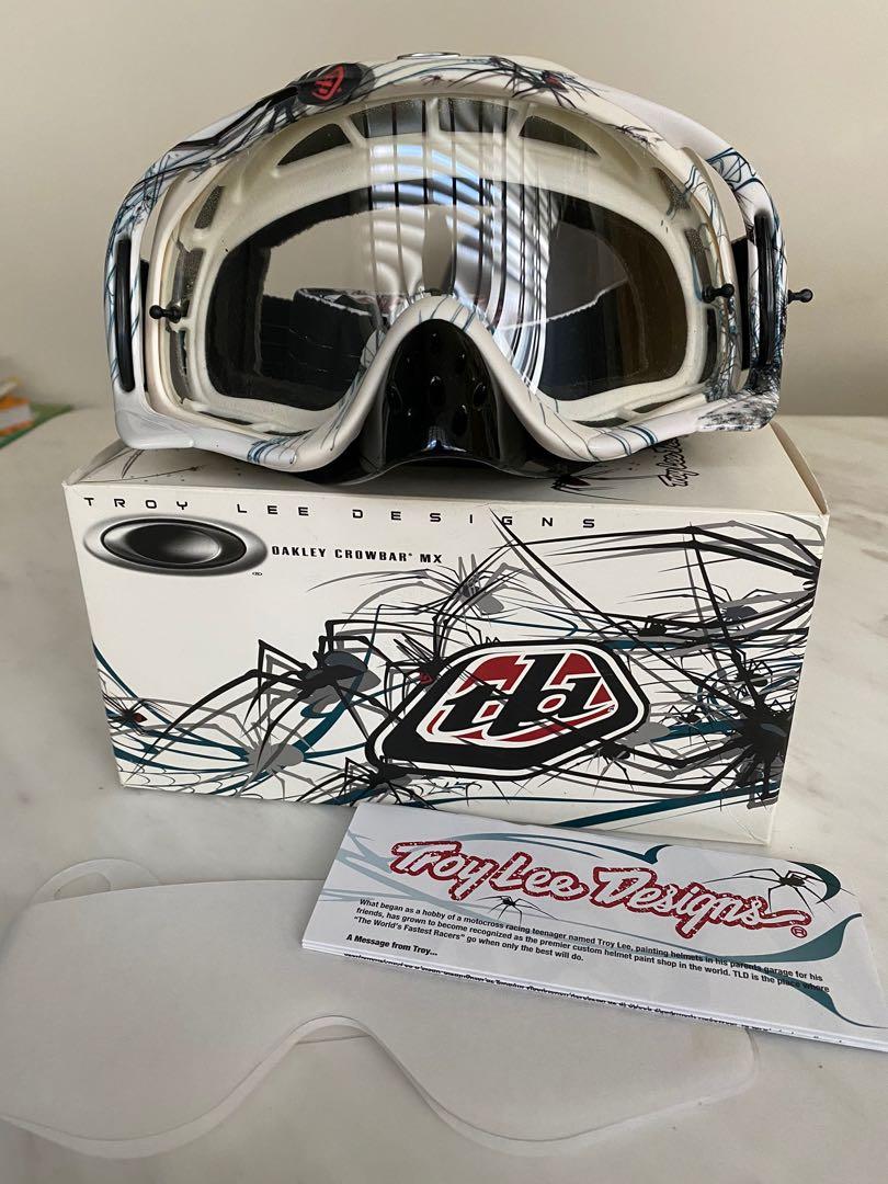 Akademi Station skræmmende Oakley MX crowbar goggles Troy Lee Design limited spider edition,  Motorcycles, Motorcycle Accessories on Carousell