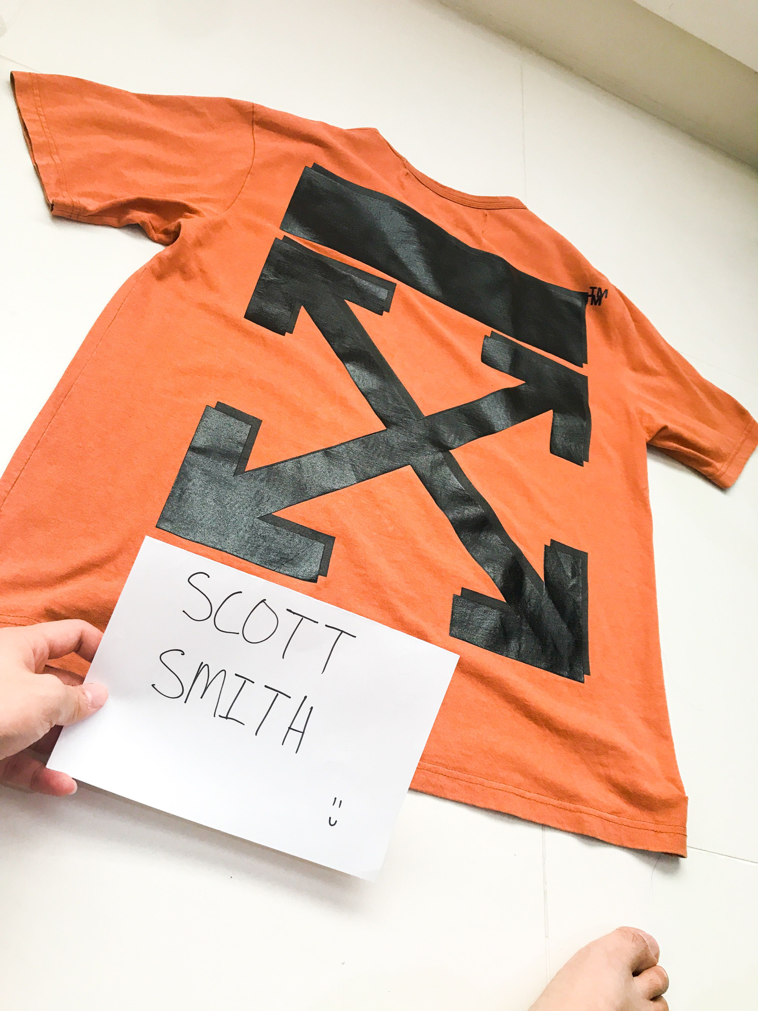 Offwhite Champion Tee Orange Men s Fashion Tops Sets
