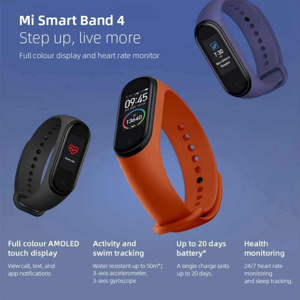 Xiaomi Mi Band 5 Smart Bracelet 4 Colors AMOLED Screen Miband 5 Smartband  Fitness Traker Bluetooth Sport Waterproof Smart Band