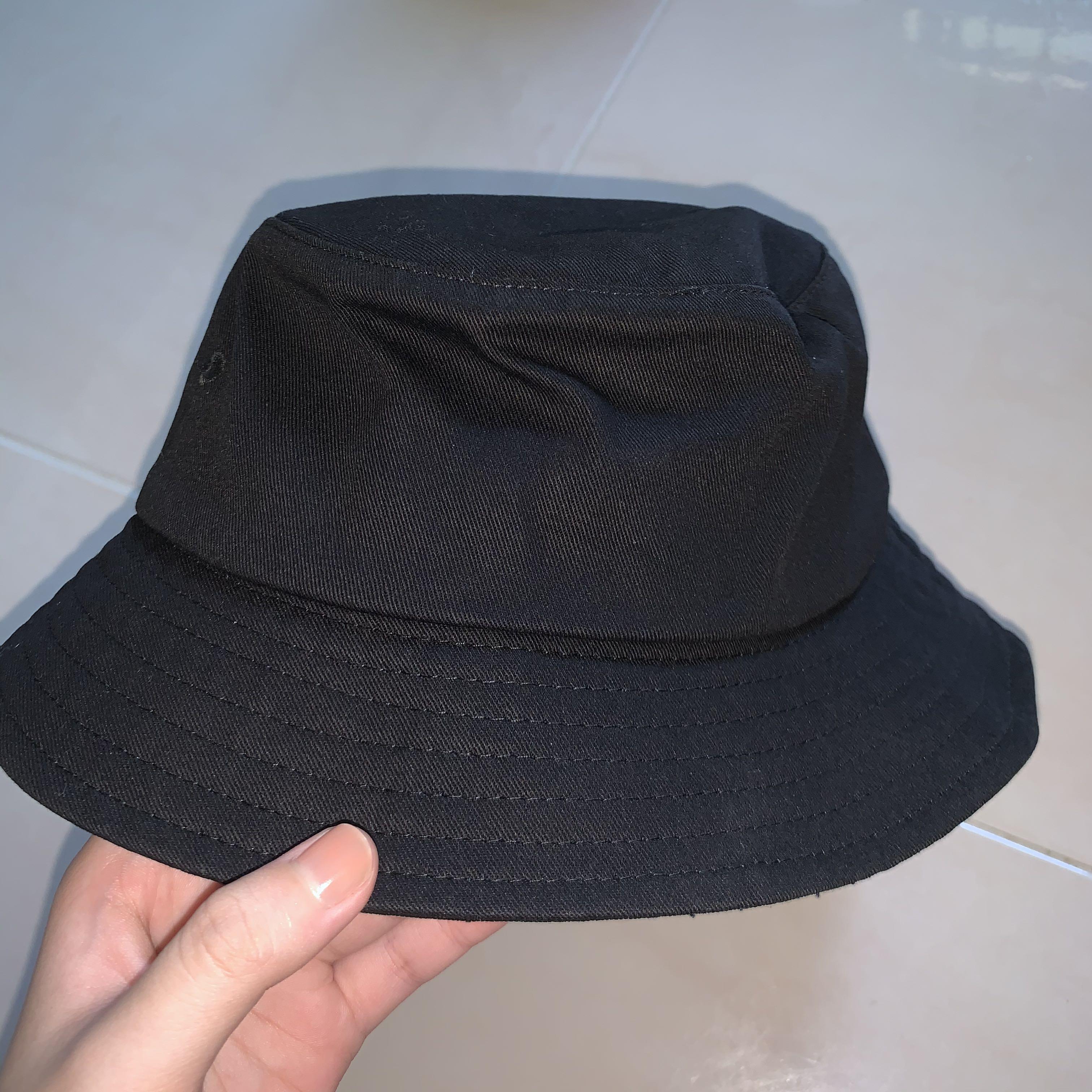 bucket hat plain black