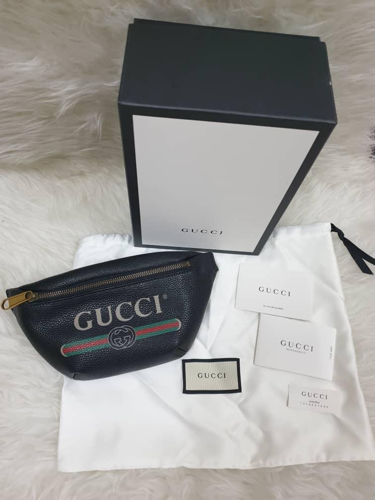 Preloved Gucci Print Leather Belt Bag Luxury Bags Wallets On Carousell