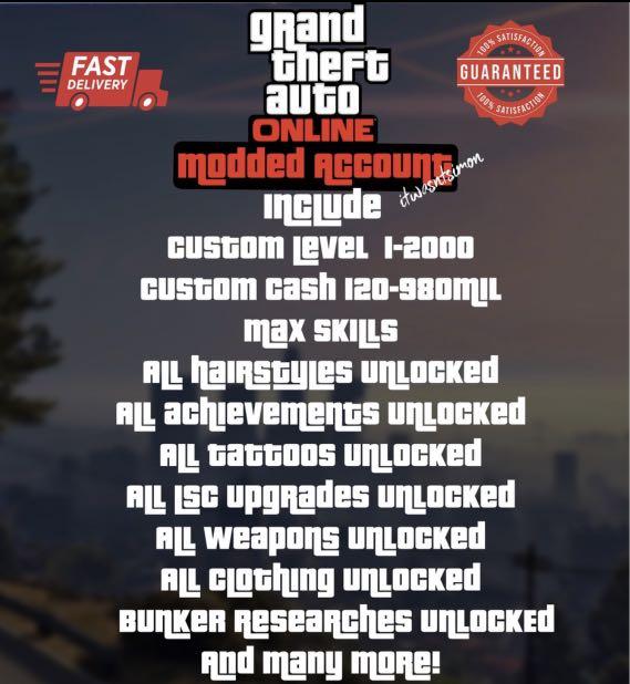 gta 5 modded accounts instant delivery 2018