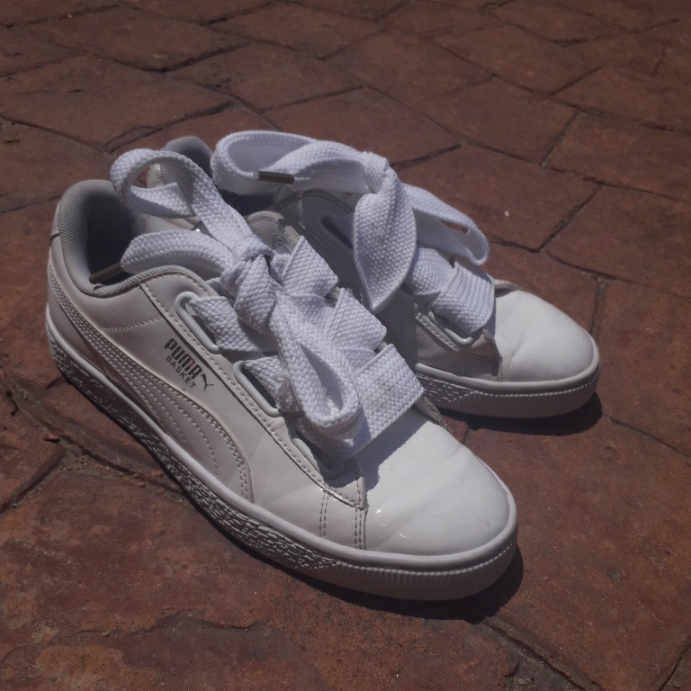 basket heart patent women's sneakers