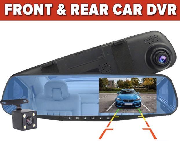 Ready Stock 1080P FULL HD Mirror Car Dash Cam Front Back Video Camera Recorder GOQ D208
