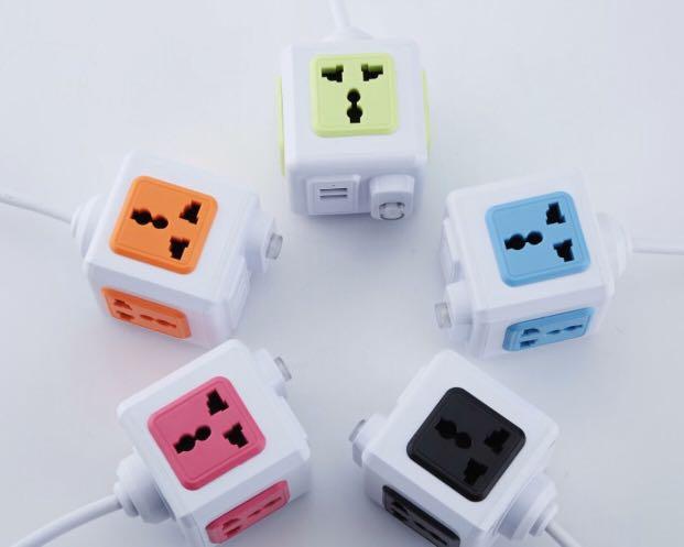 Plug Extender Orange Color Ready Stock MagicCube Orange color Portable Extension Plug Socket 2 ...