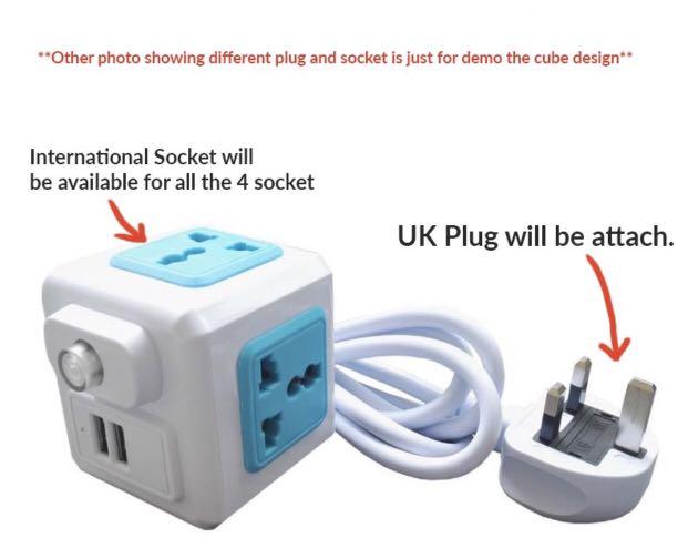 Plug Extender Orange Color Ready Stock MagicCube Orange color Portable Extension Plug Socket 2 ...