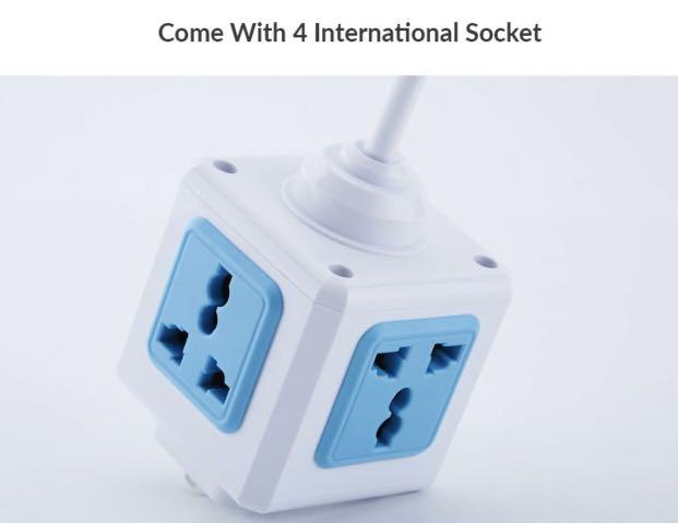 Plug Extender Orange Color Ready Stock MagicCube Orange color Portable Extension Plug Socket 2 ...