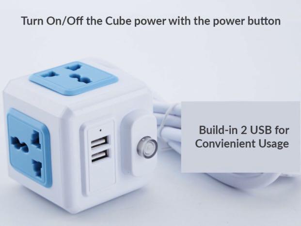 Plug Extender Orange Color Ready Stock MagicCube Orange color Portable Extension Plug Socket 2 ...