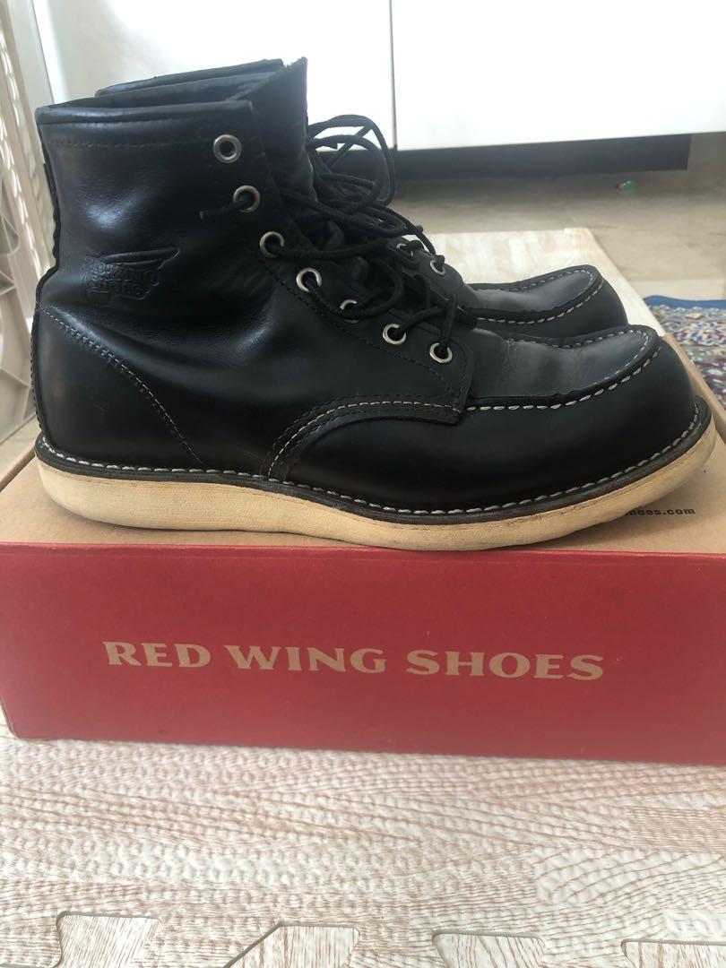red wing black chrome leather