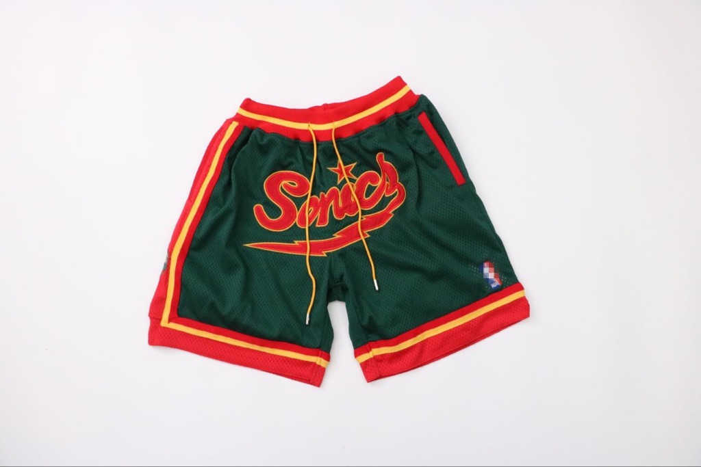 Vintage Basketball Shorts Just Don Seattle Supersonics Green 