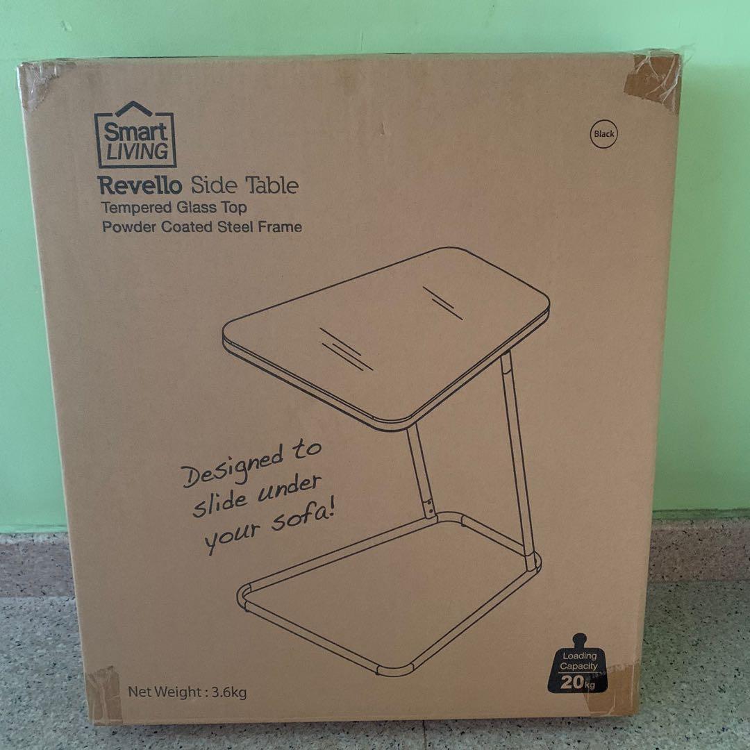 Side Table (Category: Tables & Sets) located in Singapore. Submitted by dongdomg (Listing ID 1010130100, Image 2). Description: Black colour, 2 available Brand new and sealed Tempered Glass Top Powder Coated Steel Frame Measurements in cm: 50 (L) x 43.4 (D) x 62.5(H) Meetup at Yew Tee or self collect below my block. Dm if interested Tags: black side table top living room bedroom table tempered glass .