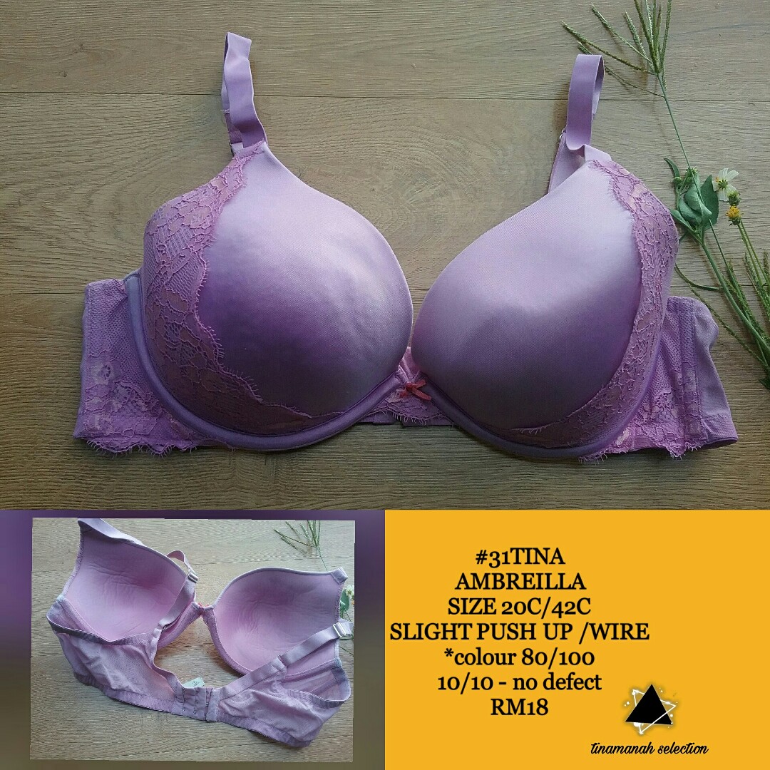 Soft purple slight push up bra size 42C 