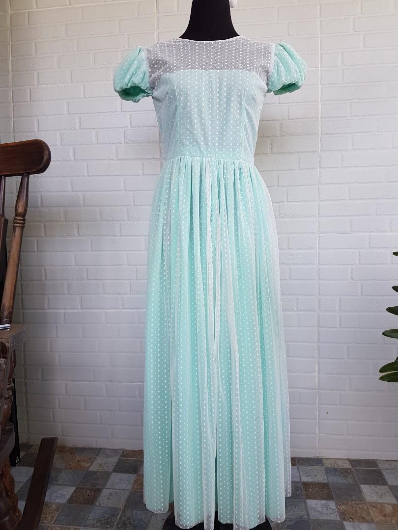 Teal Maxi Dress Pang Abay (Category: Dresses) located in San Rafael. Submitted by mofusand_ (Listing ID 1010030782, Image 1). Description: length - 52" bust - 35 waist - 32.