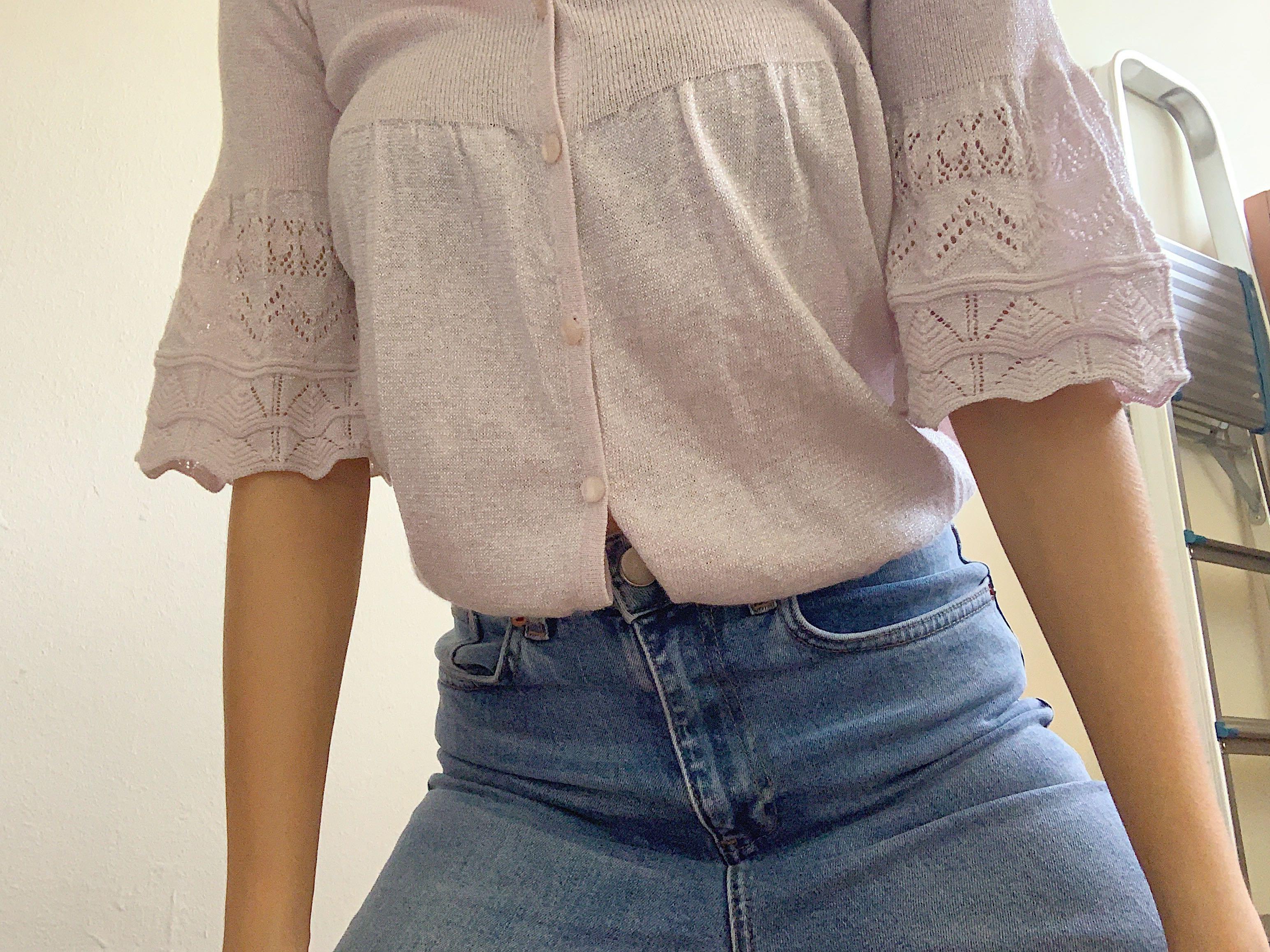 Thrifted pink glitter cardigan, Women's Fashion, Coats, Jackets and