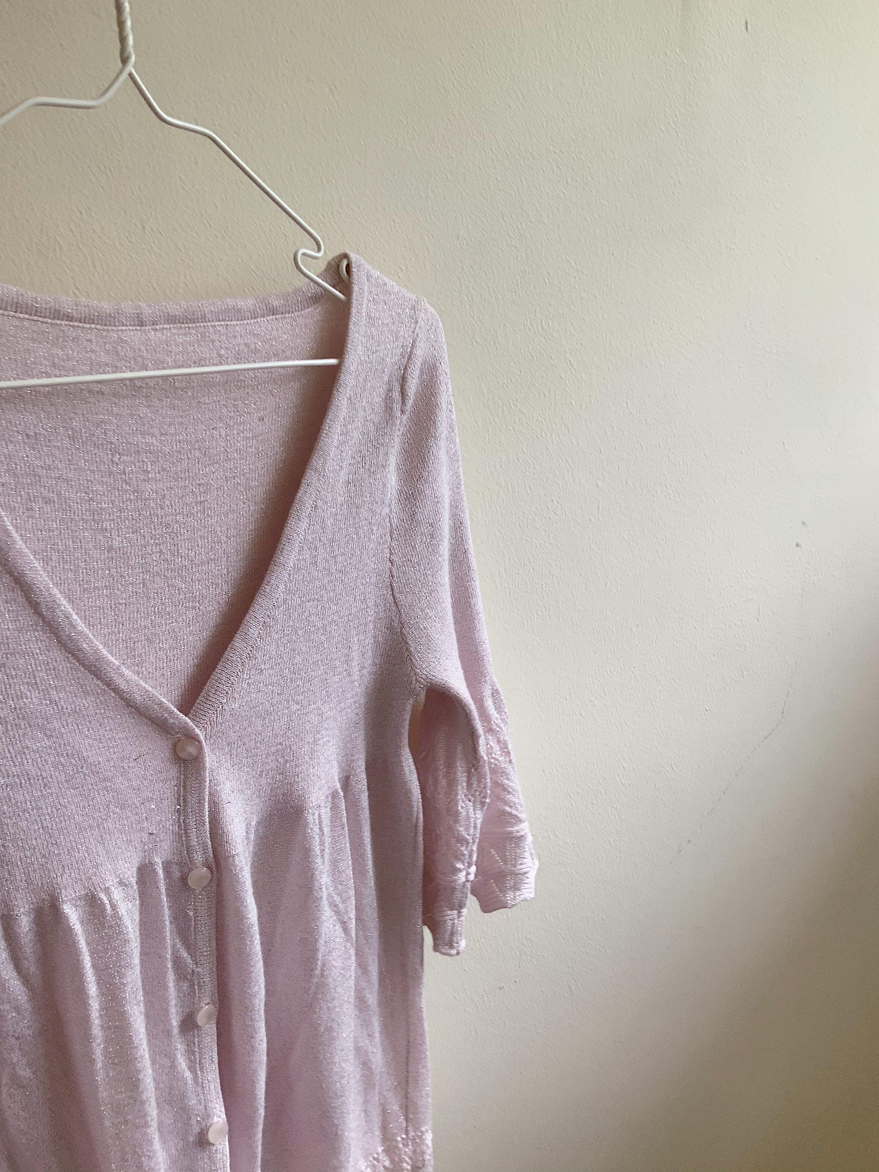 Thrifted pink glitter cardigan, Women's Fashion, Coats, Jackets and